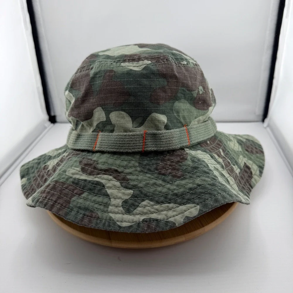 The Childrens Place Boys Camo Bucket Hat Green Ripstop Sun Hat Size L/G 10+